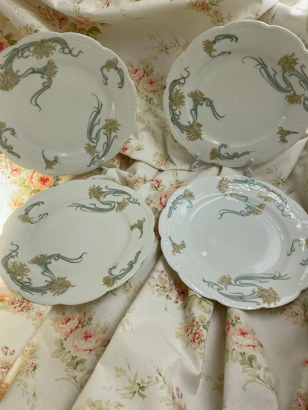 Set of 4 Haviland Limoges Salad Plates Schlieger 492 Spider Etsy
