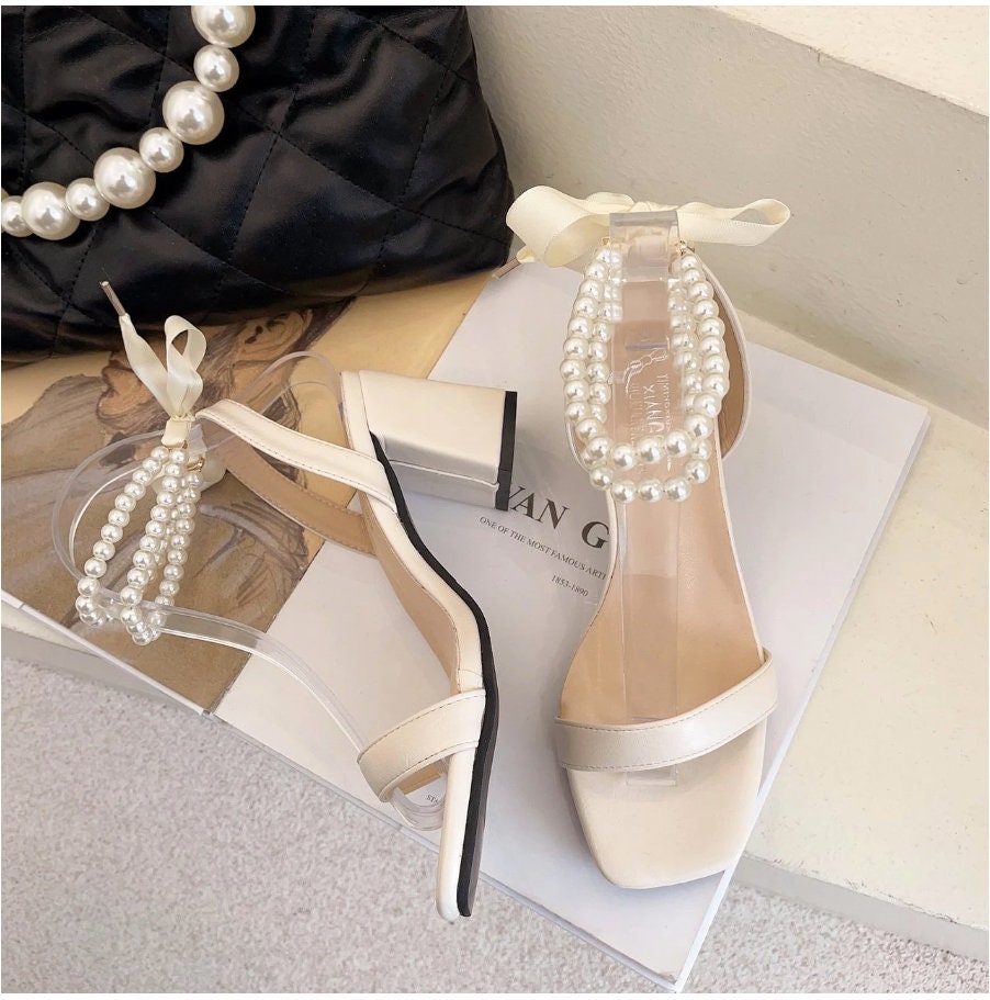 Pearl Block Heels - Etsy Singapore