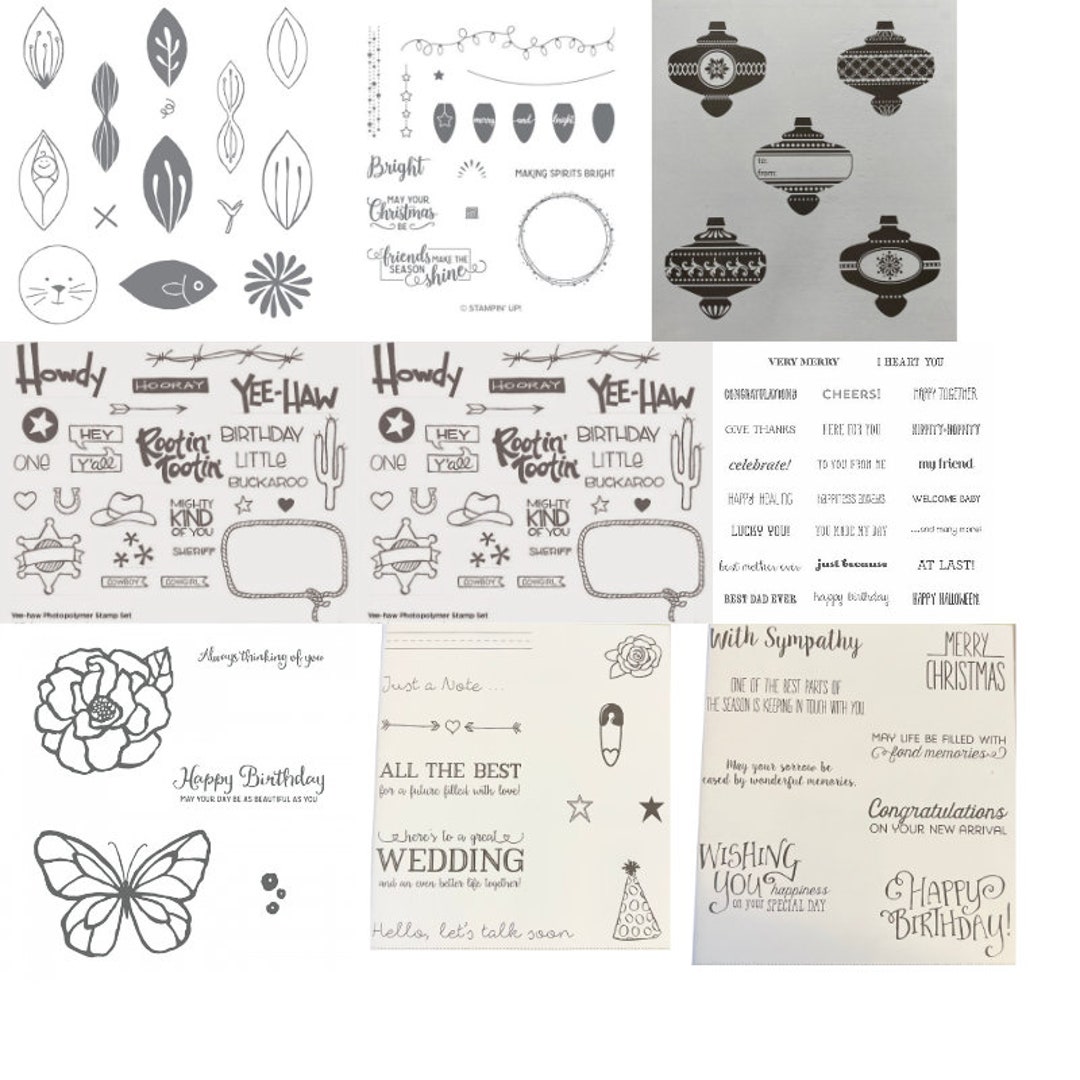 Retired Used Stampin up Stamp and Die Sets 