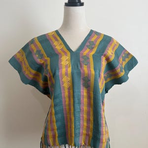 Artisanal Mexican Blouse, Pantelho Huipil, Blouse Handmade on a Backstrap Loom, Mexican Woven Blouse, Loom Huipil, Bohemian Clothing