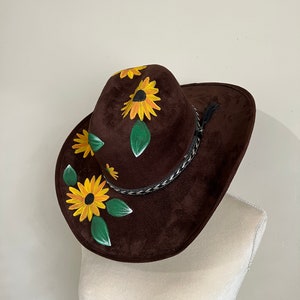 Hand Painted Suede Mexican Hat, Hand Painted Fedora, Mexican Sombrero, Mexican Artisanal Hat