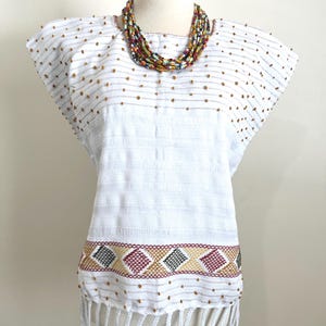 Artisanal Mexican Blouse, Blouse Handmade on a Backstrap Loom, Mexican Woven Blouse, Loom Huipil, Typical Mexican, Bohemian Clothing