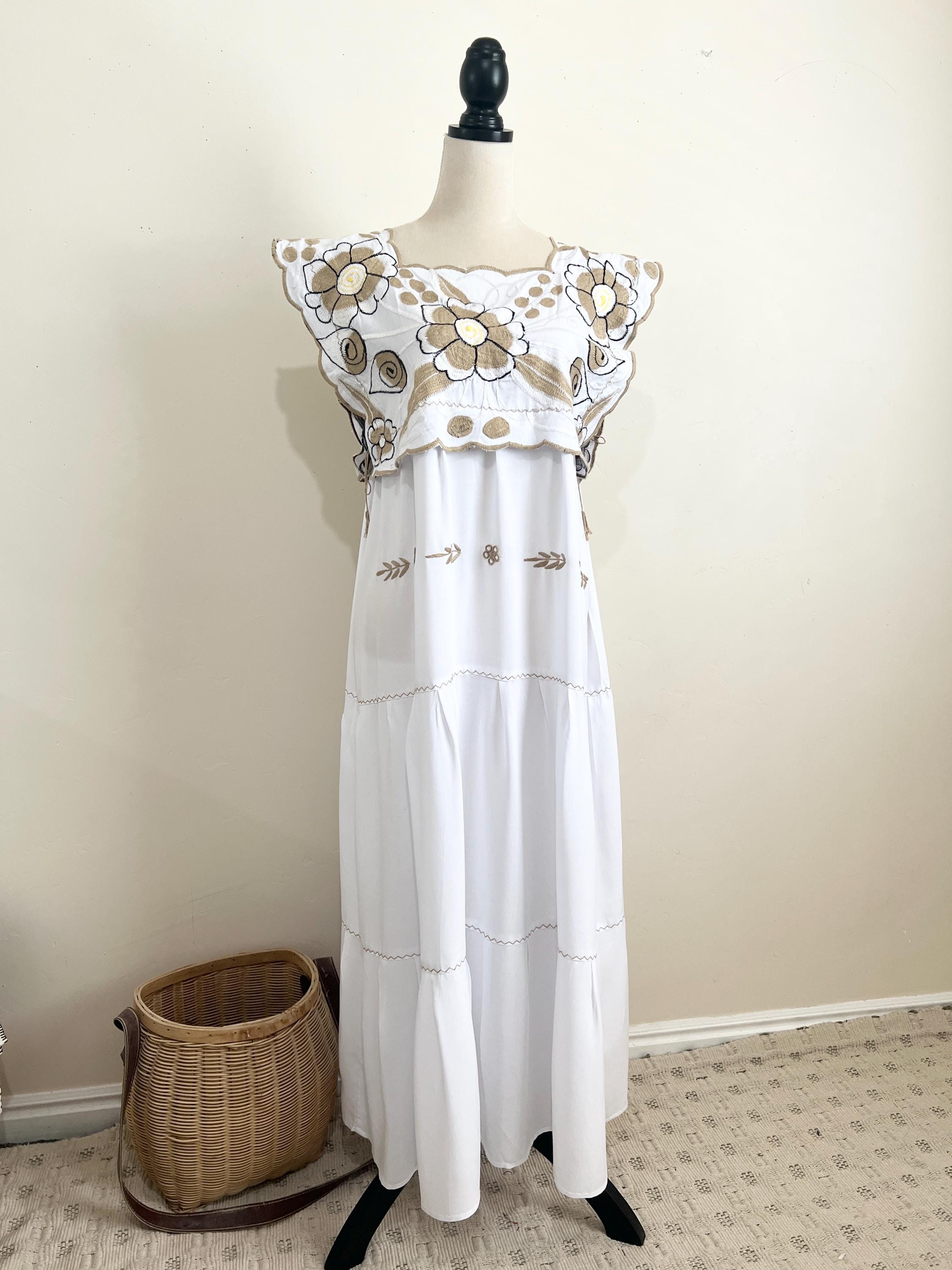 Hand Woven Embroidered Mexican Dress: Bohemian Artisanal Clothing, Fits S/M/L - Etsy Hand Woven Embroidered Mexican Dress: Bohemian Artisanal Clothing, Fits S/M/L - Etsy