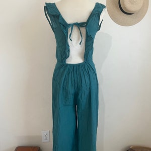 Beautiful Artisanal Mexican Jumpsuit, 100% Mexican Cotton ( Manta Curugada ) Romper, Size S/M