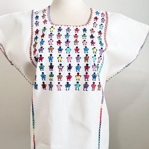 Mexican Tacuate huipil, Oaxaca huipil, Hand Embroidered Blouse, Mexican boho Top, Amuzgo Huipil, Oaxaca Huipil, Fits M/L/XL