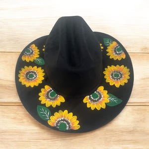 Hand Painted Suede Mexican Hat, Hand Painted Cowgirl Hat, Mexican Artisanal Hat, Mexican Sombrero