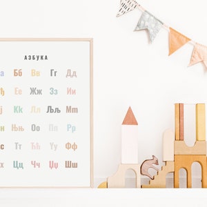 Serbian Alphabet Poster, Balkan, Kids Digital Print, Serbian Poster ...