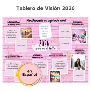 Vision Board 2026 y guía en Español para Manifestar Metas y Propósito