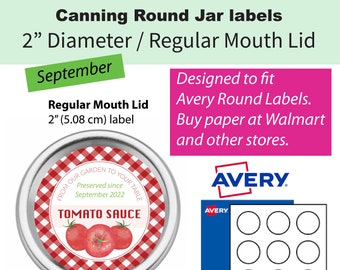 2 Round Label Canning Jar Labels PNG Files Avery - Etsy