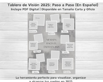 Tablero de Visión 2025 para Hombres | Plantilla Digital PDF | Tamaño Carta y Oficio | Metas Personales y Profesionales