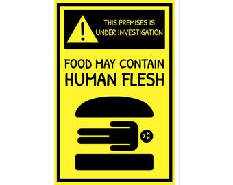 Bob's Burgers Magnet Food May Contain Human Flesh Magnet | bob's Burgers Fan Merch And Gifts