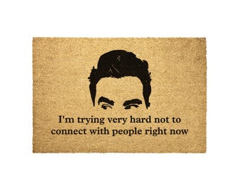 Schitt's Creek Outdoor Welcome Mat David Rose Trying Not To Connect With People | Schitt's Creek Fan Merch And Gifts