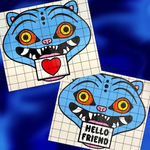 Derpy Tiger Car Decal | K-pop Demon Hunters Sticker | Cute Demon Tiger | Vinyl Decal