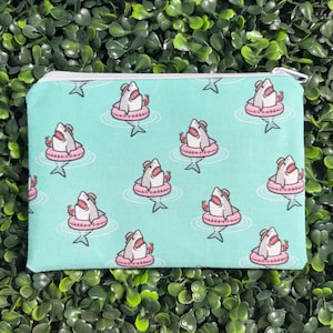 Cute Shark Zipper Bag | Summer Coin Pouch | Shark Lover Gifts | Shark Bag