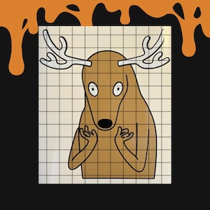 Adventure Time Car Decal | Adventure Time Deer | Werid Deer Sticker | Funny Car Sticker | Deer Window Decal | Vinyl Decal