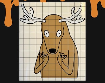 Adventure Time Car Decal | Adventure Time Deer | Werid Deer Sticker | Funny Car Sticker | Deer Window Decal | Vinyl Decal