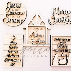 Christmas tiered tray, Christ tier tray, Wooden signs, Kitchen tier tray, Kitchen tiered tray, Unfinished wood signs, DIY, 3d signs, wood