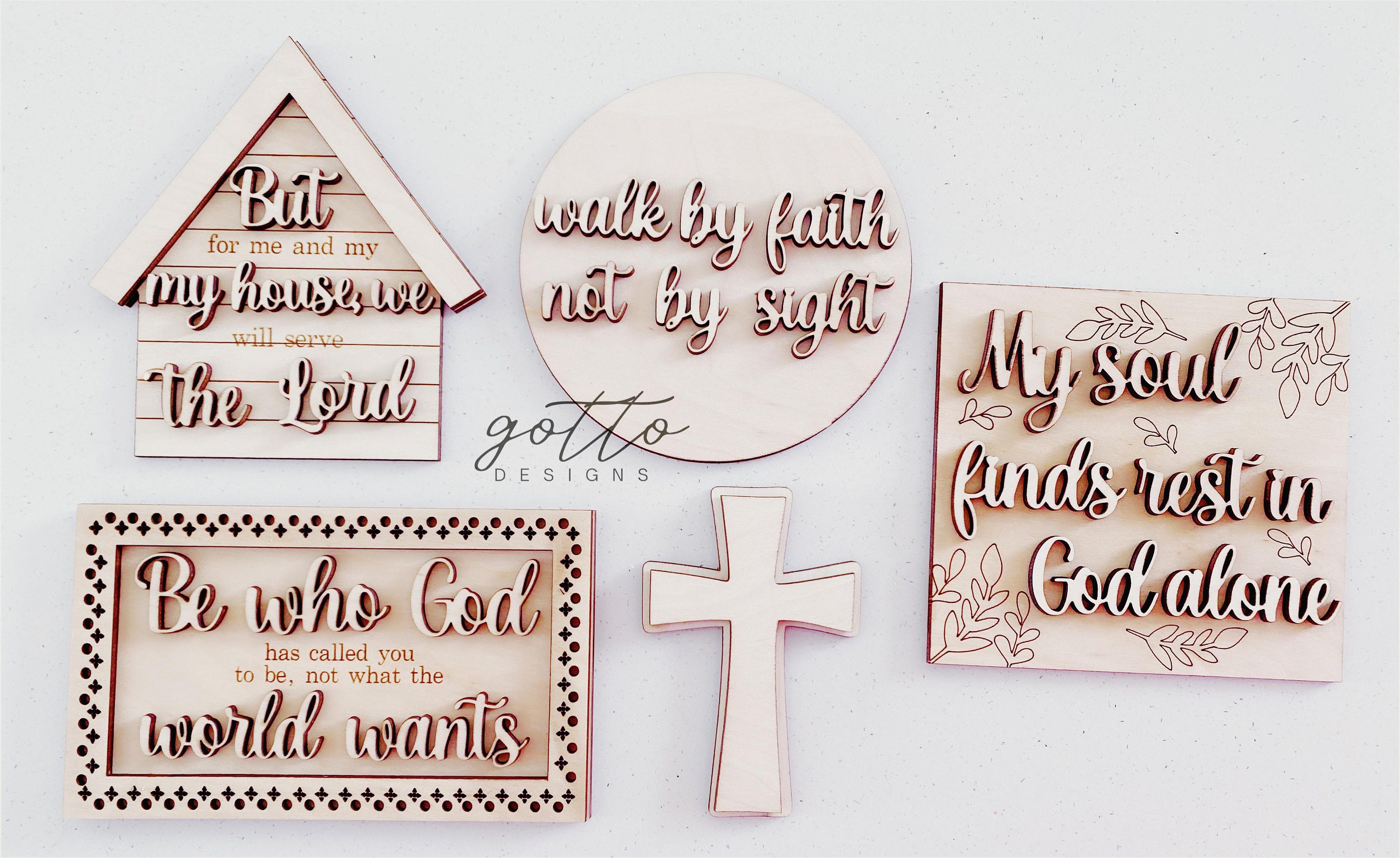 Faith Tiered Tray, Faith Tier Tray, Wooden Signs, God Tier Tray, Kitchen Tiered Tray, Unfinished