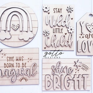 daughter tiered tray, kid tier tray, Wooden signs, Kitchen tier tray, Kitchen tiered tray, Unfinished wood signs, DIY, 3d signs, wood, signs