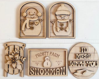 Snowman tiered tray, 4th of tier tray, Wooden signs, Summer tier tray, Kitchen tiered tray, Unfinished wood signs, DIY, 3d signs, wood sign