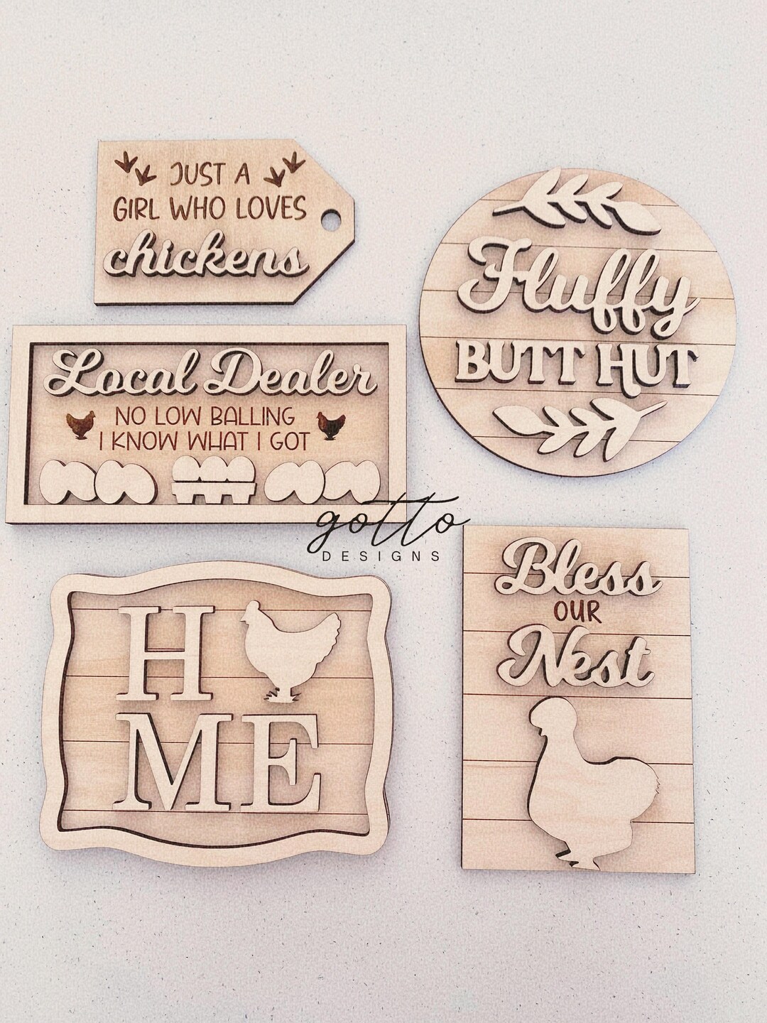 Chicken Tiered Tray, Fluffy Tier Tray, Wooden Signs, Chicken Tier Tray, Kitchen Tiered Tray