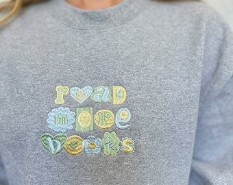 Read More Books Sweatshirt, Book Sweatshirt, Embroidered Sweatshirt