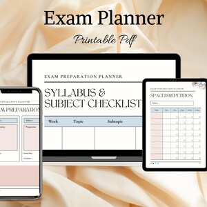 Exam Preparation Planner, Study Planner, Planner Printable, Digital Download, Digital Prints, Pdf Download, Prints.
