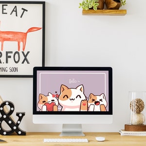 Children Meow Kitty cat Desktop wallpaper | Desktop Background | MacBook Wallpaper | Computer Background |MacBook Pro Wallpaper | Boho wallp