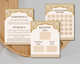 Ramdan Calendar, Ramadan Suhoor and Iftar Dua, Iftar Dua, Ramadan Kalendar, Ramadan Decoration Printables, Countdown to Eid, Ramadan Tracker