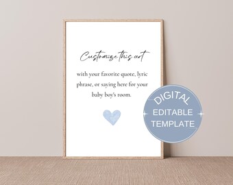 Custom Baby Boy Nursery Decor, Personalized Baby Boy Nursery, Boy Nursery Wall Art, Blue Nursery Wall Art, Boy Nursery Prints, Art Boy