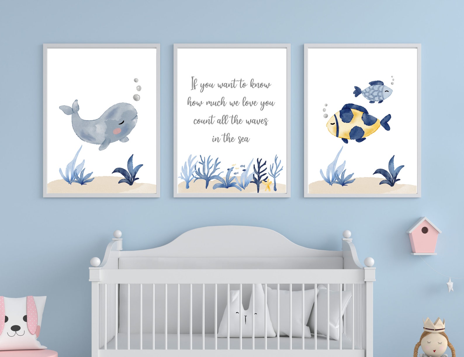 Under the Sea Animals Nursery Wall Art Nursery Wall Art for Etsy