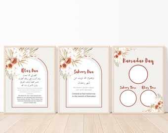 Ramdan Suhoor & Iftar Time Tracker, Ramadan Fasting Duas, Ramadan Suhoor Dua, Iftar Dua, Ramadan Calendar, Ramadan Day Tracker Printable