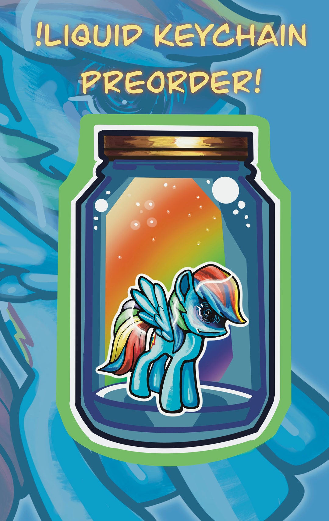 PREORDER Rainbow Dash Jar Liquid Shaker Keychain - Etsy