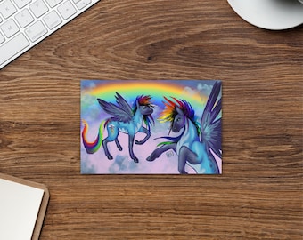 Cartolina Rainbow Dash MLP Pony Redesign 4" x 6".