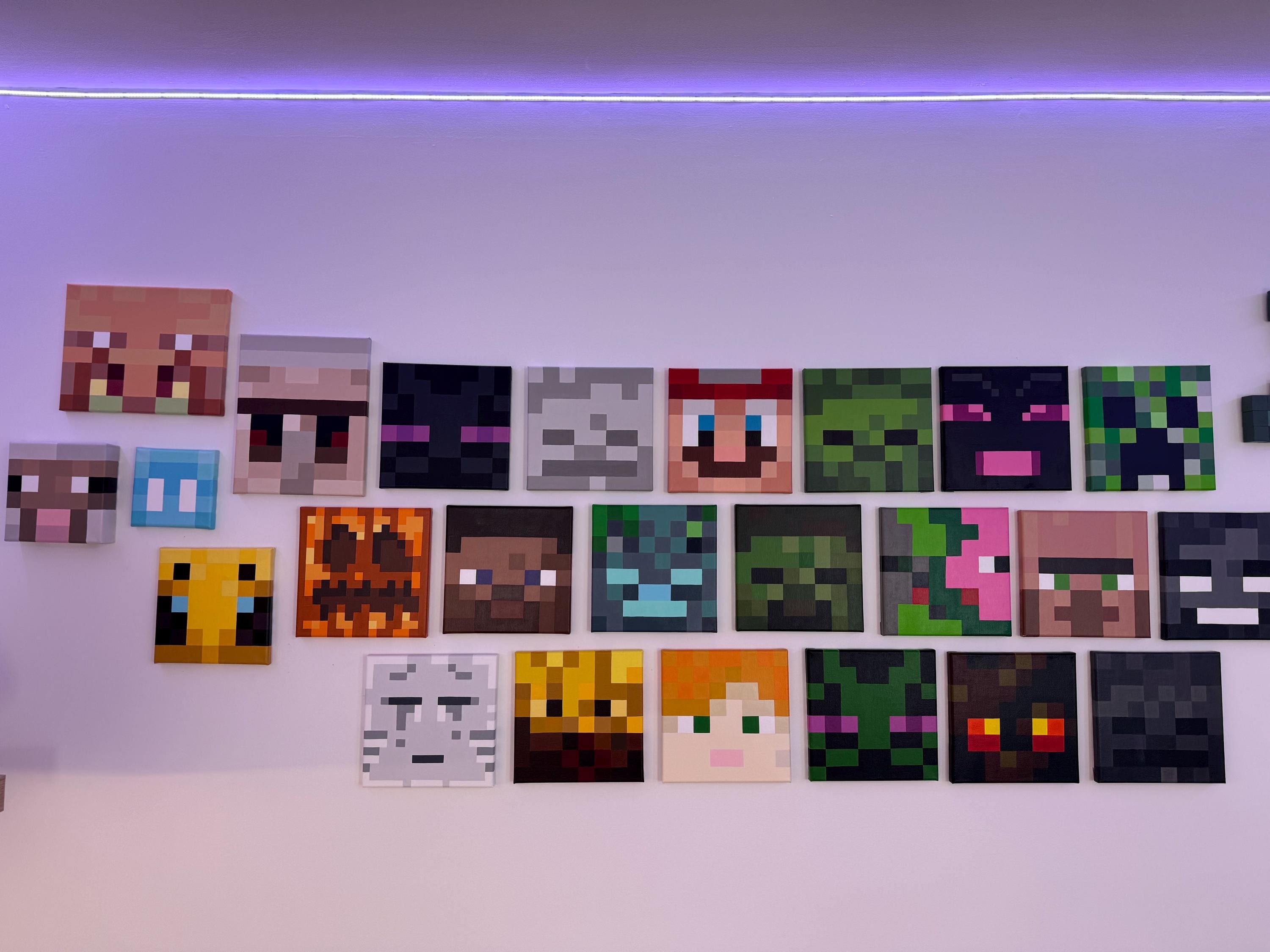 Hand-Painted Pixel Art Canvas | Gaming Room Decor | Custom Art Available