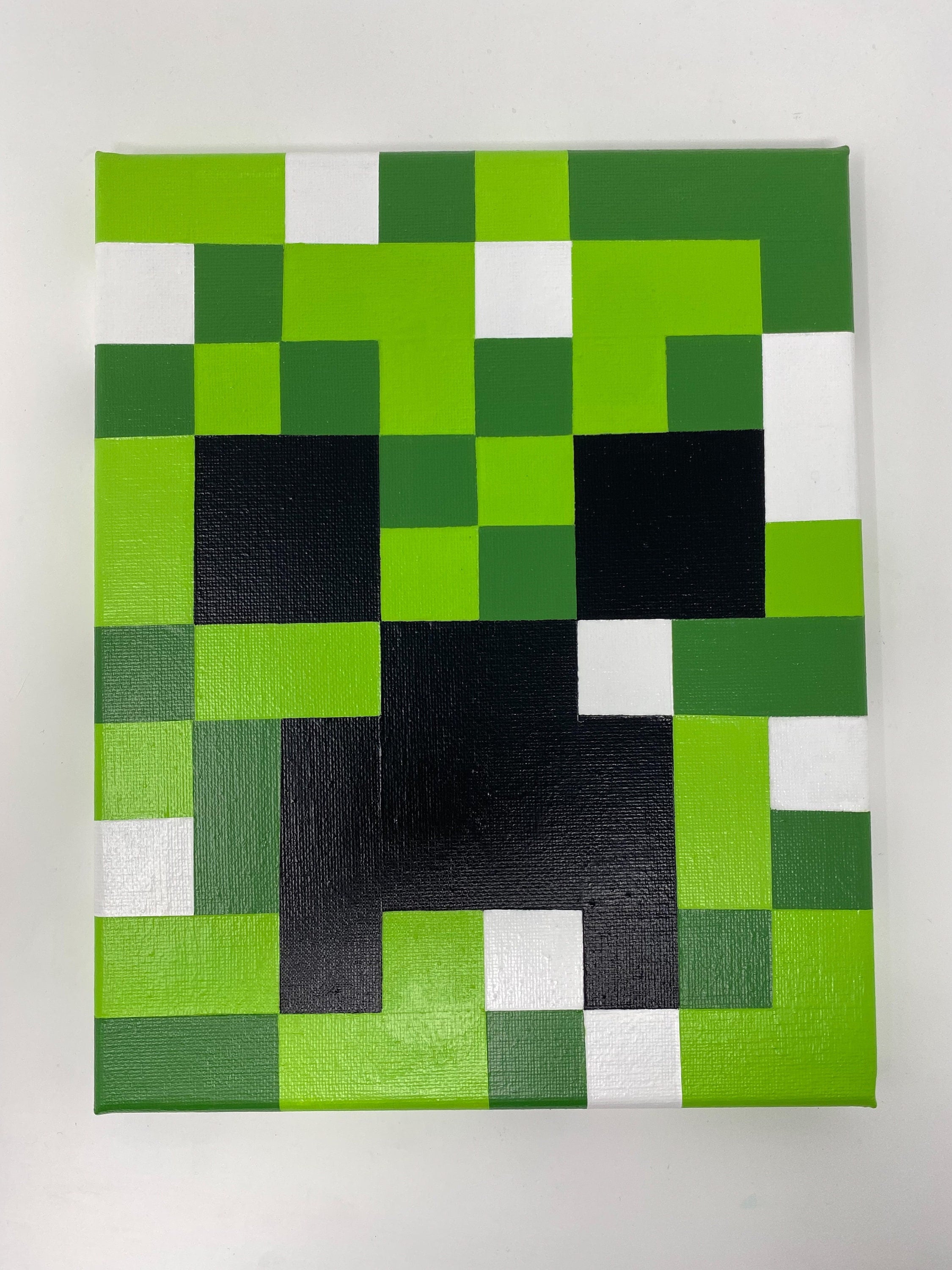 Custom Minecraft Creeper Painting 12 X 12 