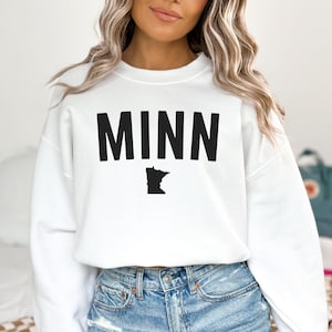 Minnesota Sweatshirt, Midwestern Crewneck, Vintage Minnesota Sweatshirt, Minnesota State Gift, Land of 10000 Lakes, College Game Day Apparel