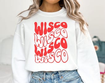 Wisconsin Sweatshirt, Wisconsin Hoodie, Vintage Wisconsin Crewneck, Midwest Shirt, Wisconsin College Student Gifts, Wisconsin Travel Gift