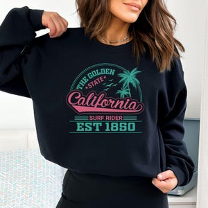 California Sweatshirt, Los Angeles Crewneck, West Coast Sweater, The Golden State Hoodie, California State Pullover, College Student Gift