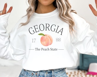 Georgia Sweatshirt Vintage Georgia Fan Crewneck, Distressed Georgia Shirt, College Student Gift, Gameday T-Shirt, Athens Georgia Peach State