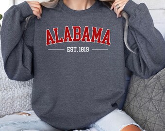 Alabama Sweatshirt, Alabama Football Sweatshirt, Vintage College Apparel, Cute Game day Merch, Women Bama Shirt, Alabama University Crewneck