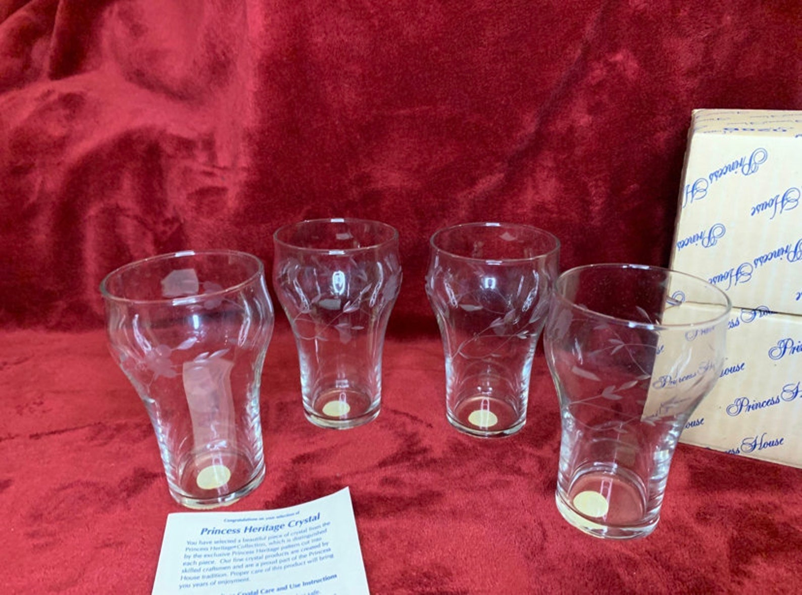Rare Retired Princess House Heritage 028B Set of 4 Crystal Etsy