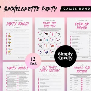 Bachelorette Party Six Pack | Bachelorette Bundle | Modern X Rated Bachelorette Games | Hen Do Quiz Games Pack | Adults only | Hen Party Fun