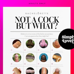 Bachelorette Party X Rated Not a Cock But What Quiz | Modern Bachelorette | Beautiful Design | Adult only printables | Hen Party Activity