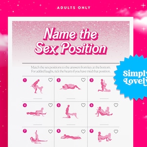 Bachelorette Party X Rated Guess the Sex Position Game | Modern Bachelorette | Beautiful Design | Adult only printable | Hen Party Activity