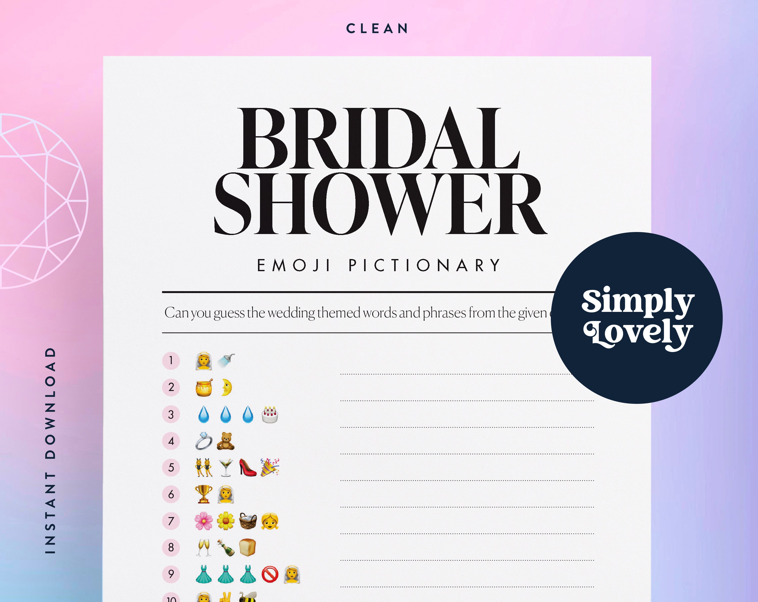 Bridal Shower Emoji Game Modern Bridal Shower Game Beautiful Design Il Fullxfull.4629252123 Lg9q