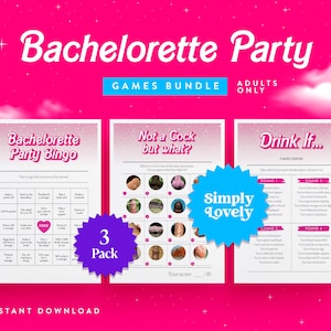 Bachelorette Party Three Pack | Bachelorette Bundle | Modern X Rated Bachelorette Games | Hen Do Quiz Games | Adults only | Hen Party Fun