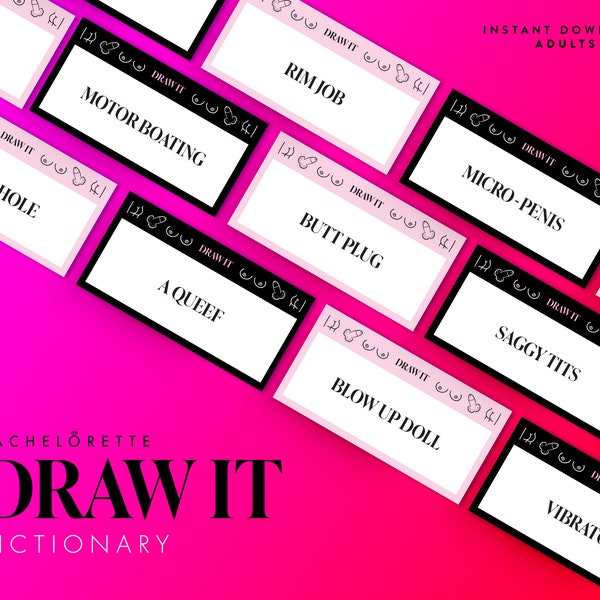 Bachelorette Party Draw It Pictionary Game | Dirty Game | Modern Bachelorette Funny Game | Adult only Hen Do printable | Hen Party Activity