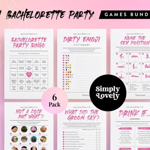 Bachelorette Party Six Pack | Bachelorette Bundle | Modern X Rated Bachelorette Games | Hen Do Quiz Games Pack | Adults only | Hen Party Fun