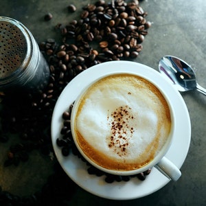 Cappuccino photo wall art digital coffee pic coffee lover kitchen decor